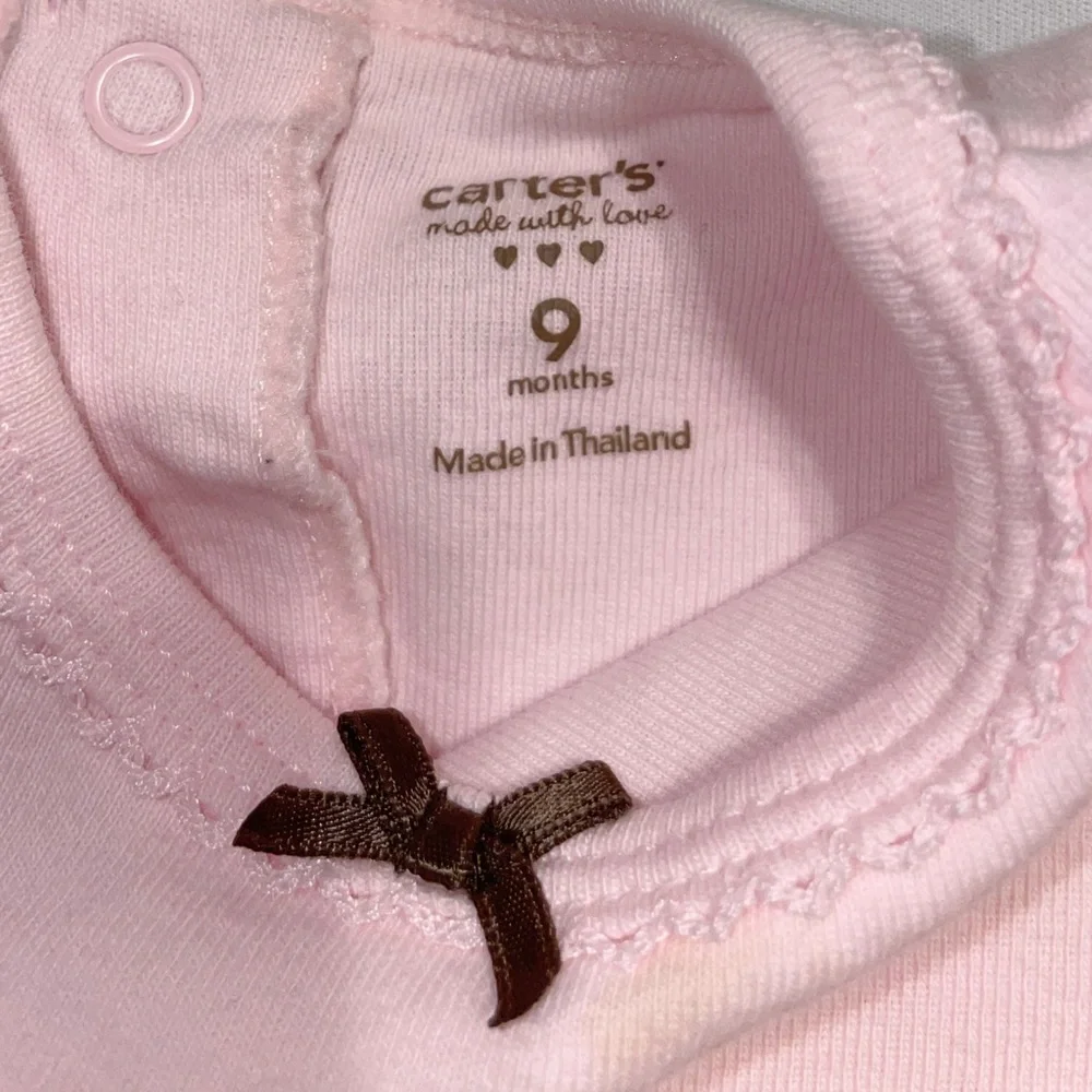 CARTER'S Baby Girl Pink Long Sleeve Onesie Size 9 Months